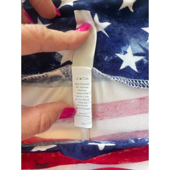 LuLaRoe Patriotic American Flag Leggings Size: O/S - Picture 5 of 5